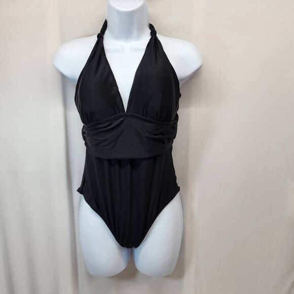 Women's Medium One-Piece Black Swimsuit Tummy Control - Picture 1 of 3